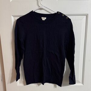 J. Crew Midnight Blue Button-Shoulder Sweater